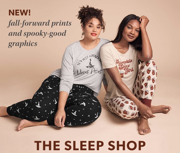 NEW! Fall-forward prints and spooky-good graphics. THE SLEEP SHOP.