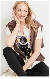 Model wearing maurices clothing.