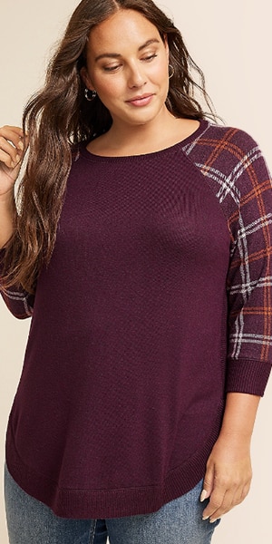 Model wearing maurices clothing.
