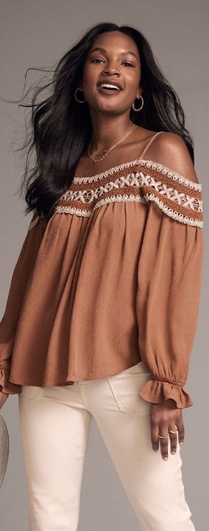 Styles starting at $11.25. Model wearing maurices clothing.