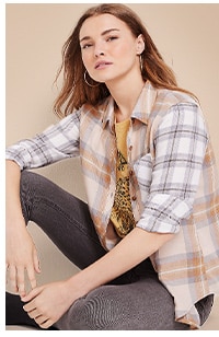 Model wearing maurices clothing.