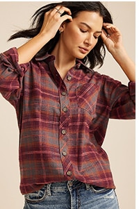 Model wearing maurices clothing.