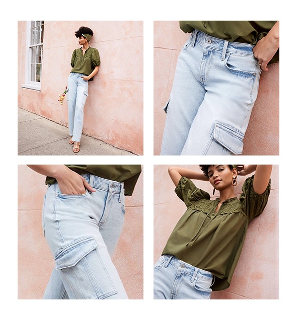 Model wearing maurices clothing.
