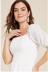 Model wearing maurices clothing.
