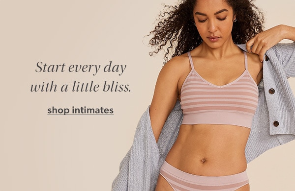 Start every day with a little bliss. Shop intimates. Model wearing maurices clothing.