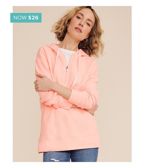 Now $26. Model wearing maurices hoodie.