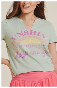 Model wearing maurices clothing.