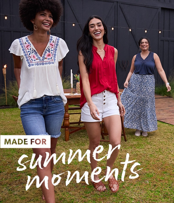Made for summer moments. Models wearing maurices clothing.