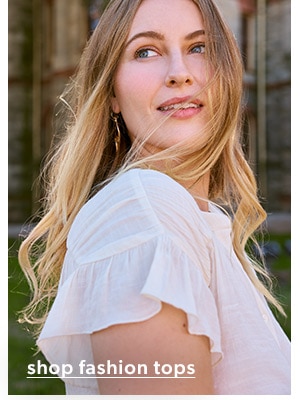 Shop fashion tops. Model wearing maurices clothing.