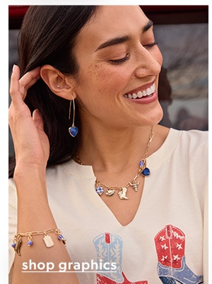Shop graphics. Model wearing maurices clothing.