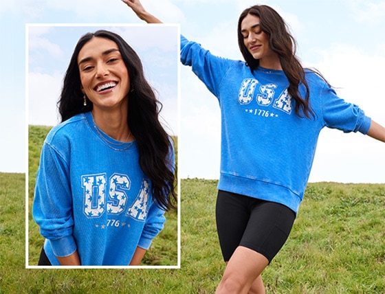 Model wearing maurices clothing.