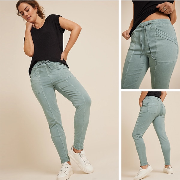 Model wearing maurices luxe leggings.