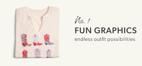No. 1. Fun graphics. Endless outfit possibilities. maurices clothing.