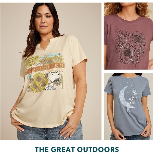 The great outdoors. Models wearing maurices clothing.
